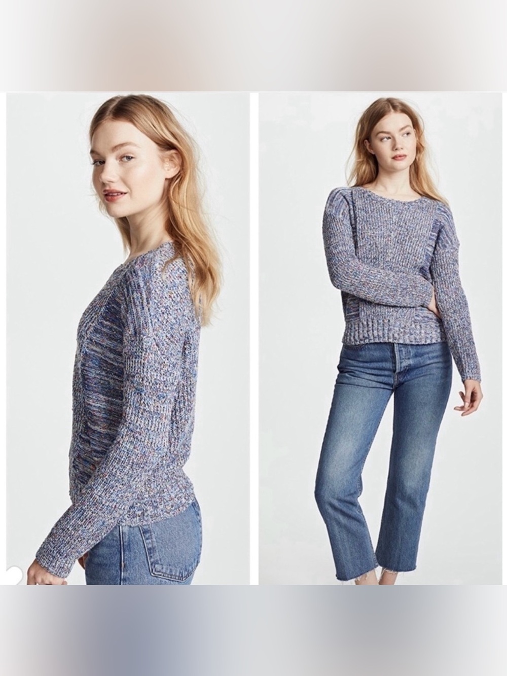 Rails Elsa Speckled Blue Sweater size L